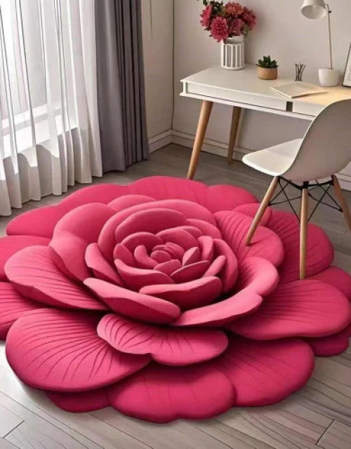 BloomMatzi™ Luxury 3D Rose Flower Shape Floor Mat (Pack of 2)