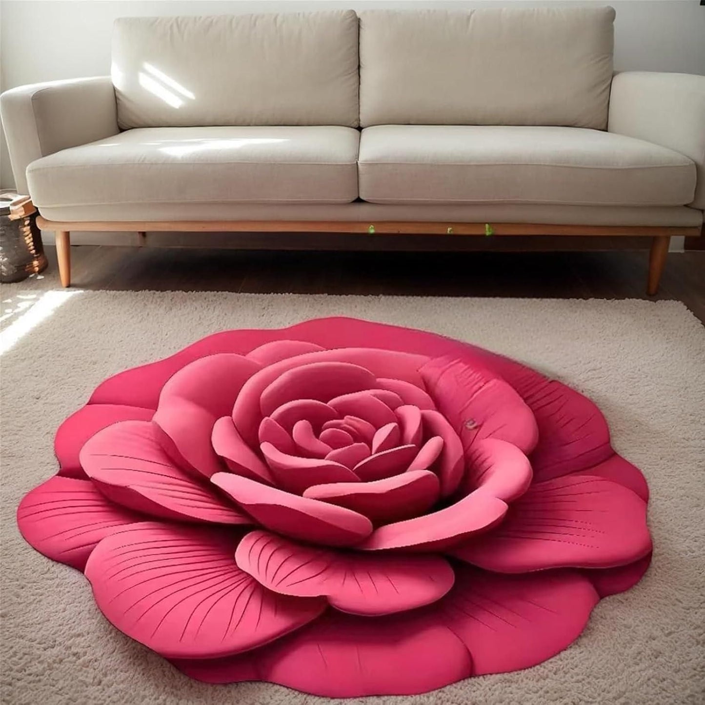 BloomMatzi™ Luxury 3D Rose Flower Shape Floor Mat (Pack of 2)