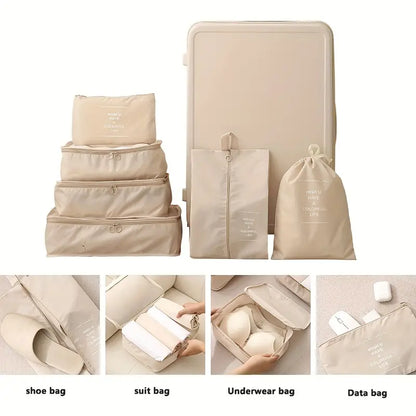 7 PCS Travel Luggage Organizers Bag | For All Kinds Of Clothes & Accessories (Multi-Color)