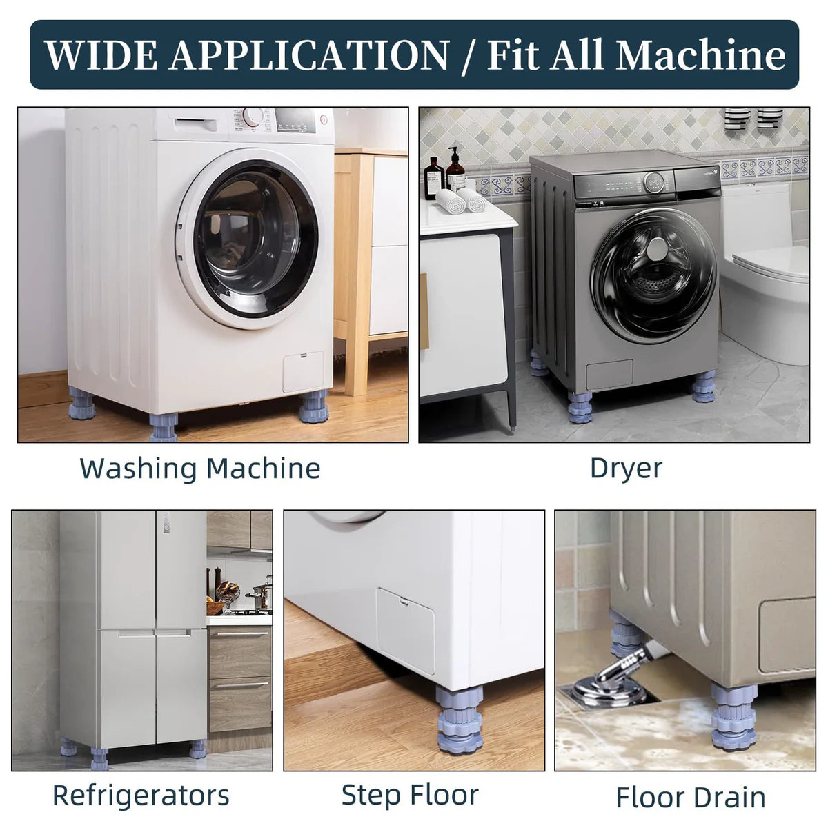 Vibrofixio™ Washing Machine Footpads (Pack Of 4)