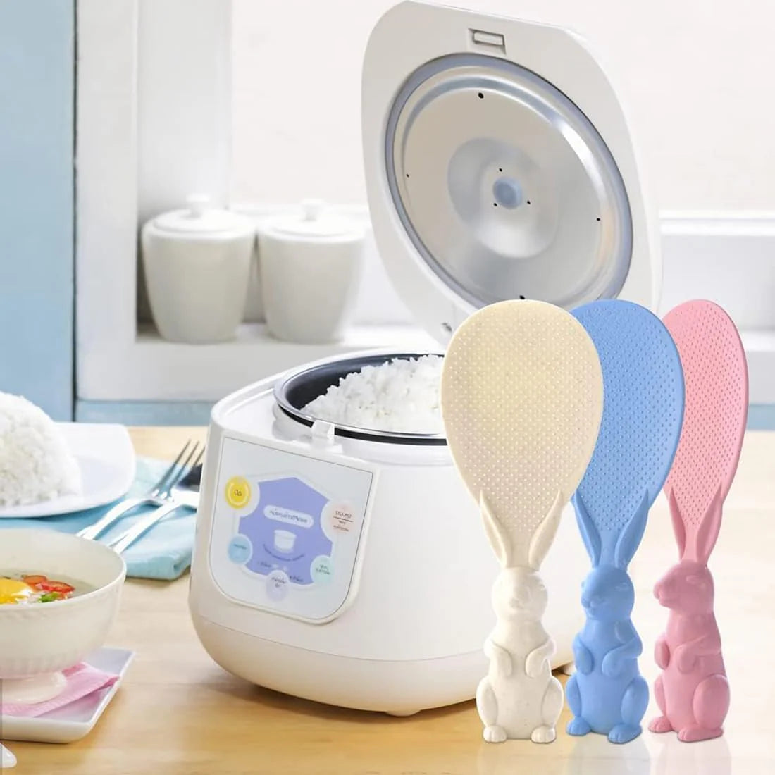 Cute Bunny Stand-Up Rice Paddle (Random Color) ( 3pcs )