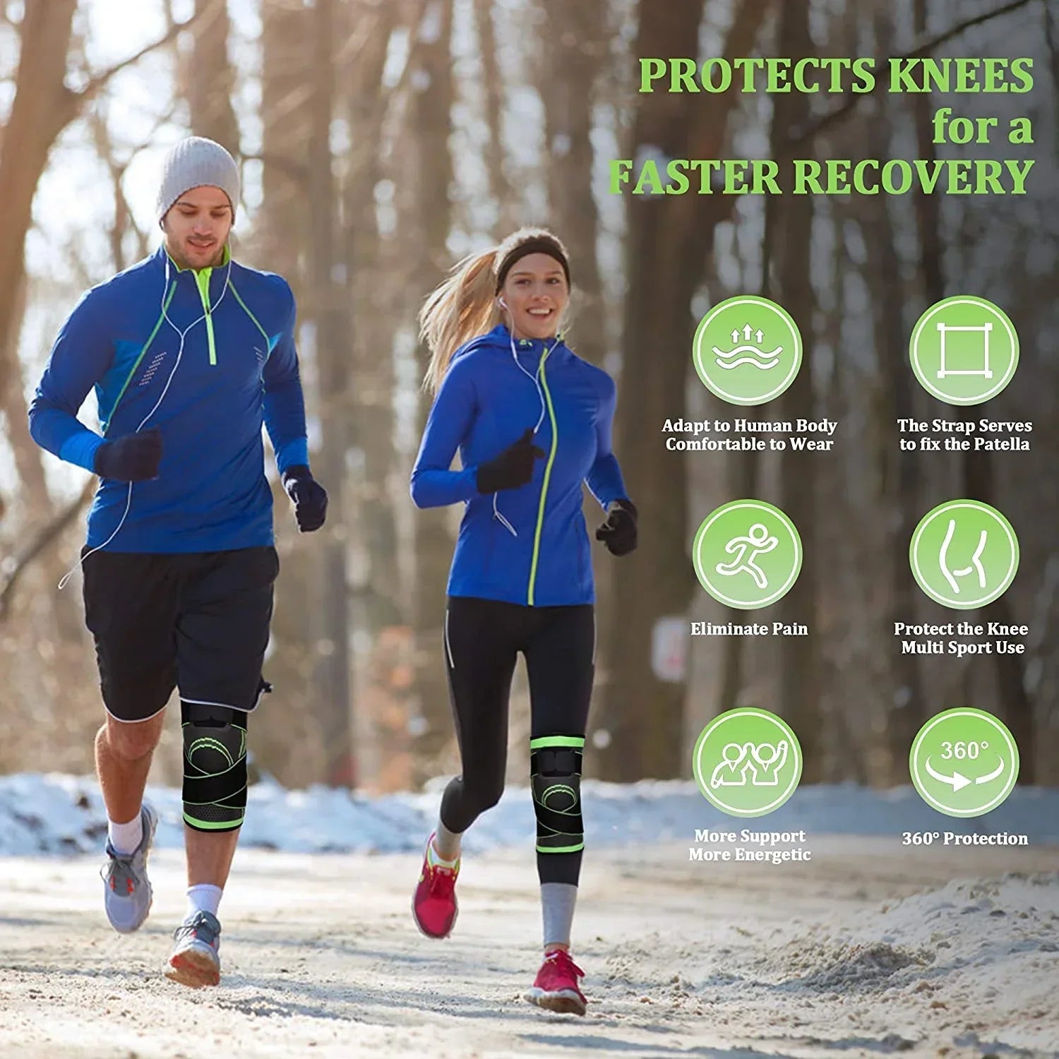 3D Compression Knee Sleeves for Men and Women