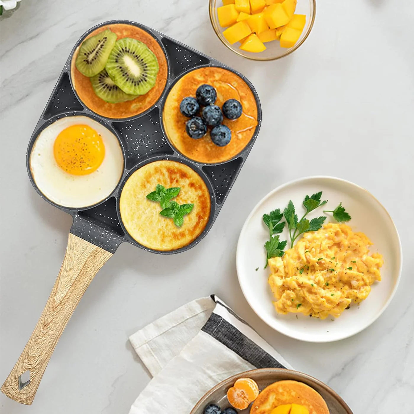 Panzeo™ 4 Hole Maifan Stone Non-stick Egg Ham Pot