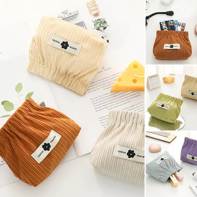 FlexiPouch™ - Elastic Corduroy Storage Pouch (Multi-Color) (Pack of 2)