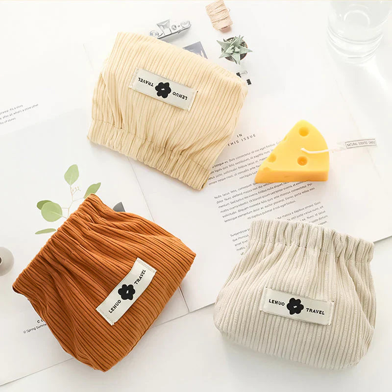 FlexiPouch™ - Elastic Corduroy Storage Pouch (Multi-Color) (Pack of 2)