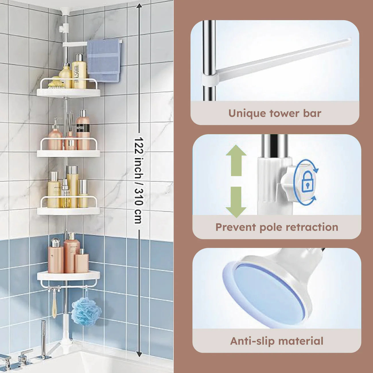 Stainless Steel Tripod Storage Rack/Shelf